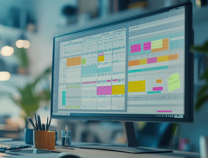 Project Management Software on a Computer Monitor